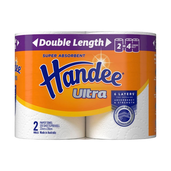 Handee Ultra White Double Length Paper Towels | 2 pack
