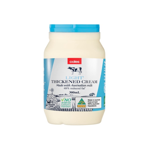 Coles Light Thickened Cream | 300mL