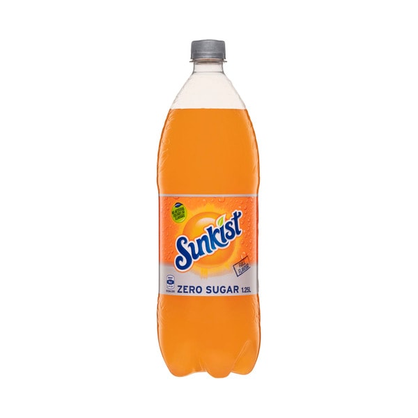 Sunkist Zero Sugar Orange Soft Drink Bottle Sugar Free | 1.25L