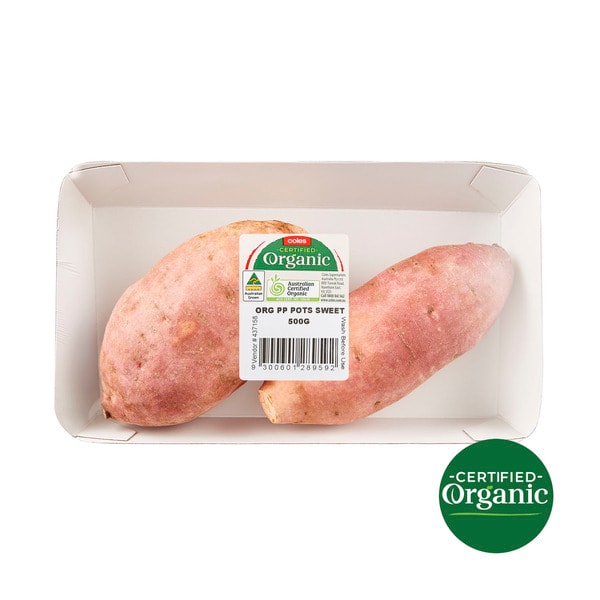 Coles Organic Sweet Potatoes Prepacked | 500g
