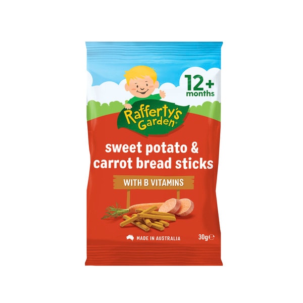 Rafferty's Garden Sweet Potato & Carrot Bread Sticks Baby Food Snacks 12+ Months | 30g