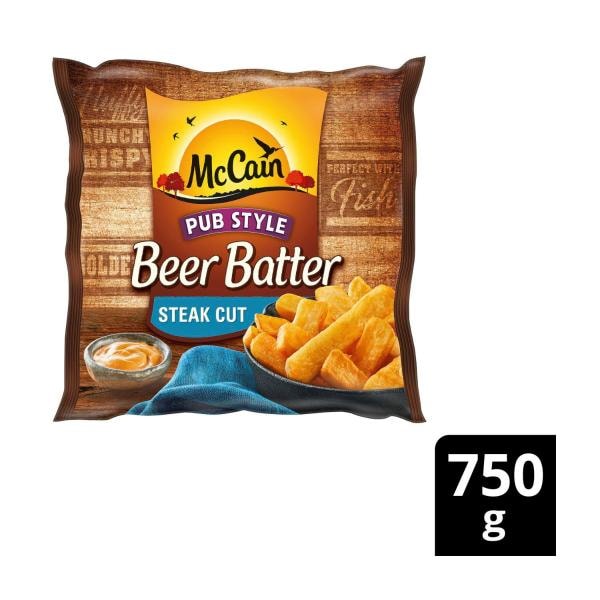 McCain Beer Batter Potato Chips Frozen Steak Cut | 750g