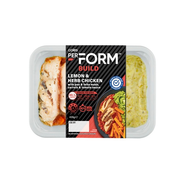 Coles Perform Build Lemon & Herb Chicken | 435g