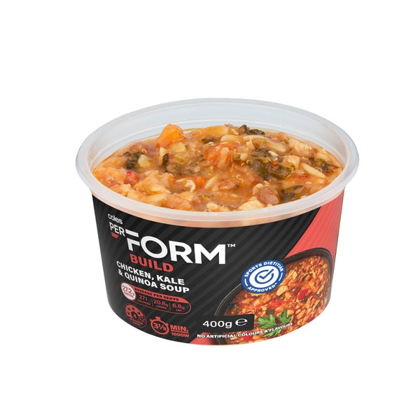 Coles Perform Chicken Kale & Quinoa Soup | 400g