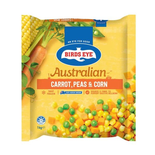 Birds Eye Snap Frozen Carrot Peas & Corn | 1 kg