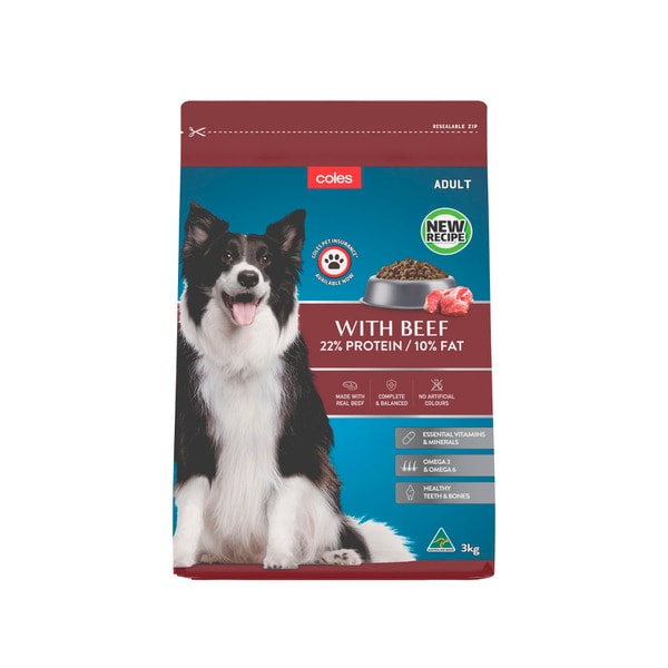 Coles Adult Dry Dog Food With Beef | 3kg