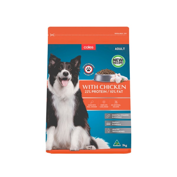 Coles Adult Dry Dog Food With Chicken | 3kg