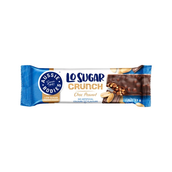 Aussie Bodies Lo Sugar Crunch Choc Peanut | 33g
