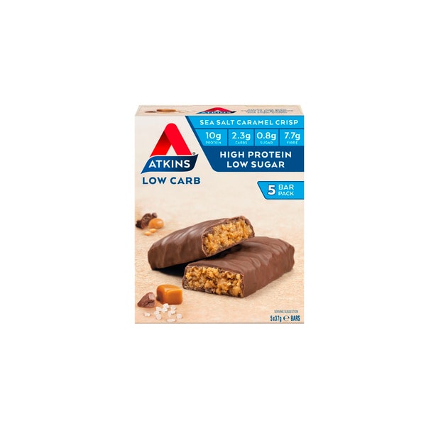 Atkins Low Carb Sea Salt Caramel Crisp Bars 5 Pack | 185g