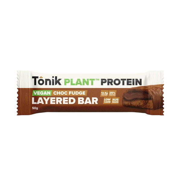 Tonik Plant Protein Vegan Choc Fudge Layered Bar | 50g