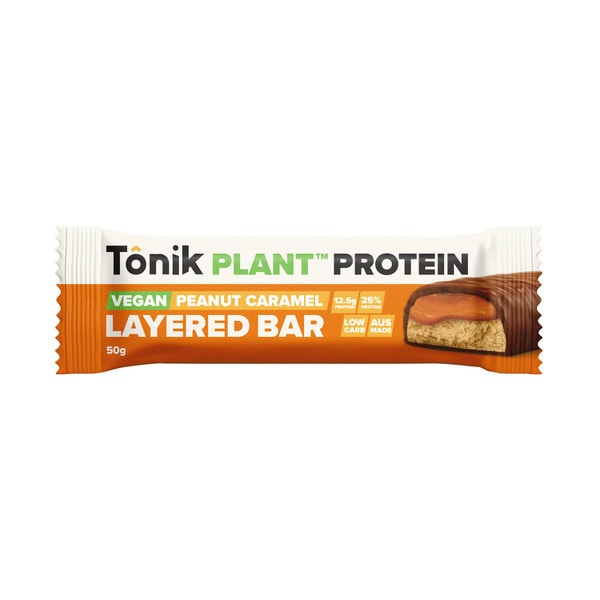 Tonik Plant Protein Vegan Peanut Caramel Layered Bar | 50g