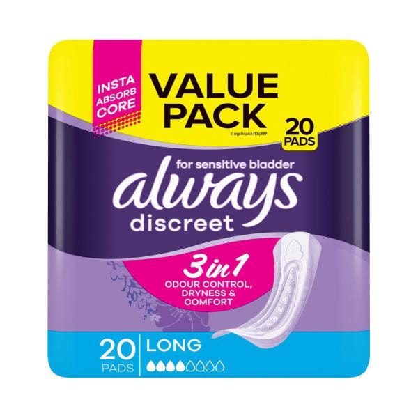 Always Discreet Pads Normal Value | 20 pack