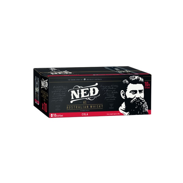 Ned Australian Whisky & Cola Can 375mL | 10 Pack