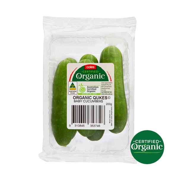 Coles Organic Baby Cucumbers | 200g