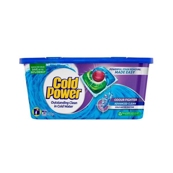 Cold Power Odour Eliminating Laundry Capsules | 30 pack