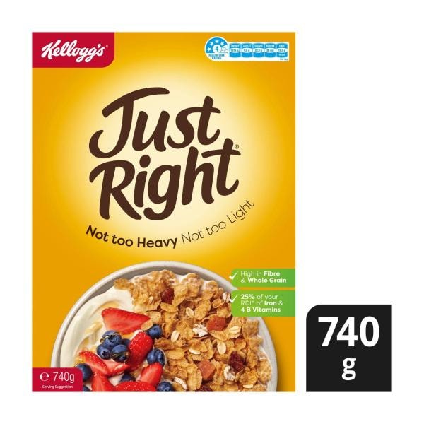 Kellogg's Just Right Breakfast Cereal With Whole Grains Apricot Pieces And Sultanas | 740g