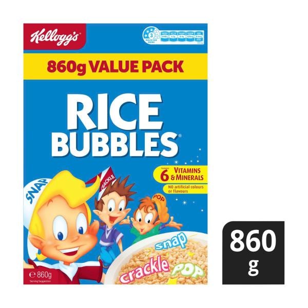 Kellogg's Rice Bubbles Puffed Rice Breakfast Cereal | 860g