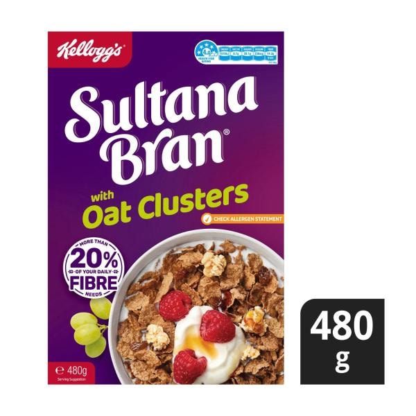 Kellogg's Sultana Bran With Oat Clusters Breakfast Cereal | 480g