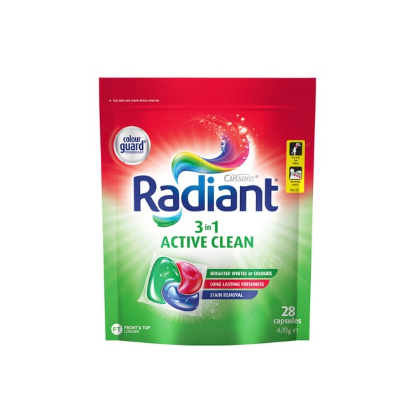 Radiant Laundry Capsules Active Clean | 28 pack