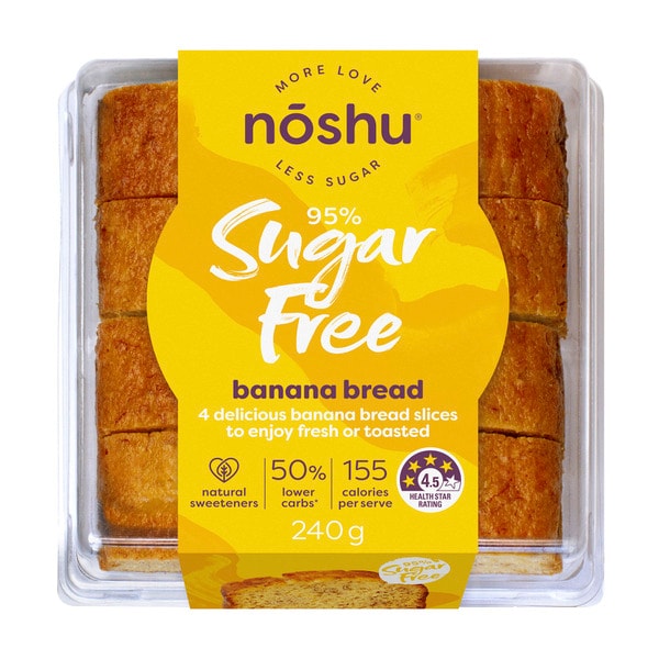 Noshu 95% Sugar Free Banana Bread Slices | 240g