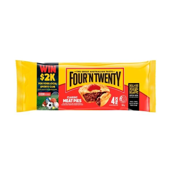 Four'N Twenty Frozen Meat Pies 4 Pack | 700g