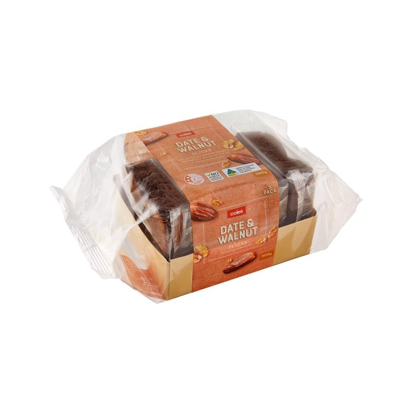 Coles Date & Walnut Slices 5 Pack | 500g