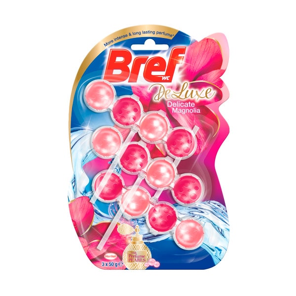 Bref Deluxe Rim block Toilet Cleaner Delicate Magnolia Triple Pack 3x50g | 3 Pack