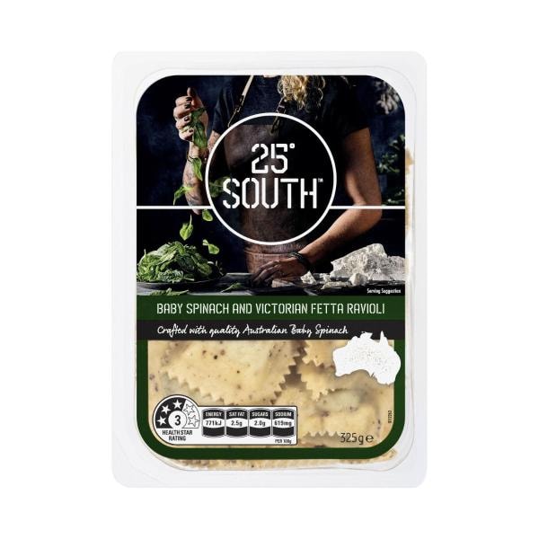 25 Degrees South Ravioli Baby Spinach & Fetta  | 325g