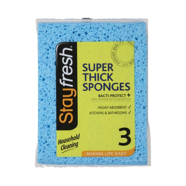 Stay Fresh Anti Bacterial Thick Sponge | 3 pack
