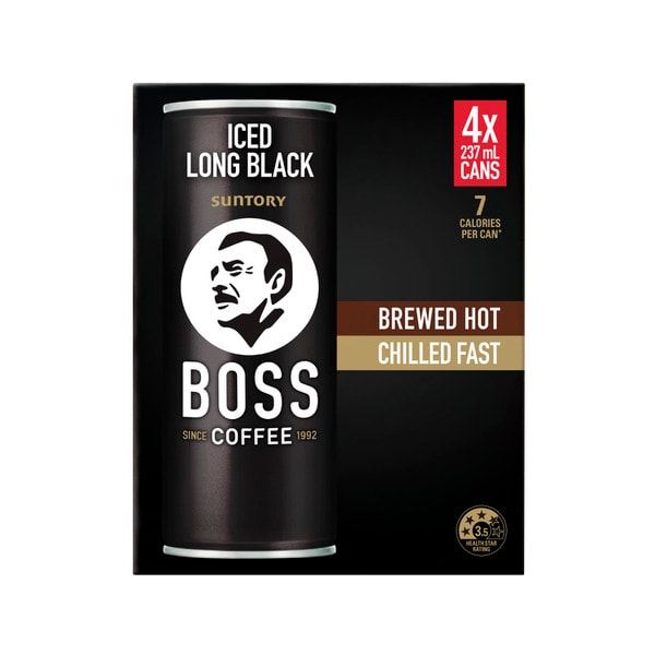 Boss Long Black 4x237mL | 4 pack