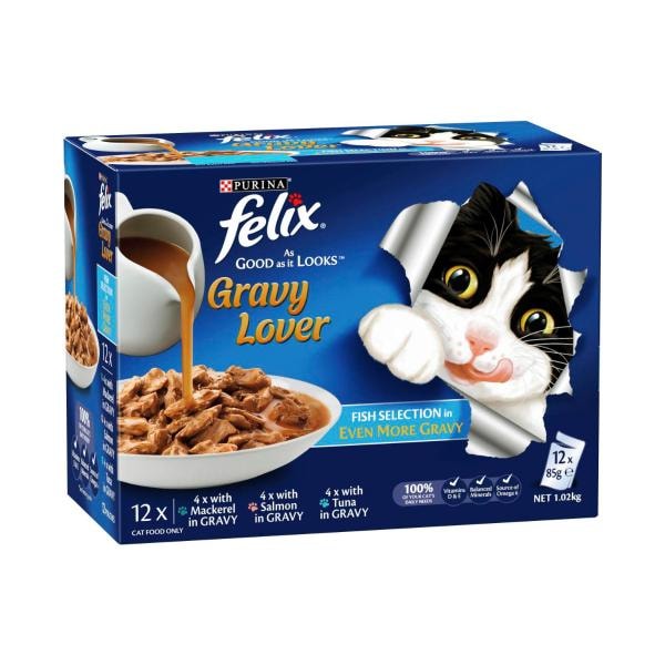 Felix Gravy Lovers Fish Selection Cat Food 12x85g | 12 pack