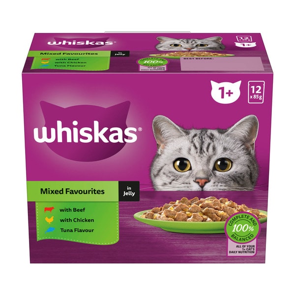 Whiskas Favourites Mixed In Jelly Cat Food 12x85g | 12 pack