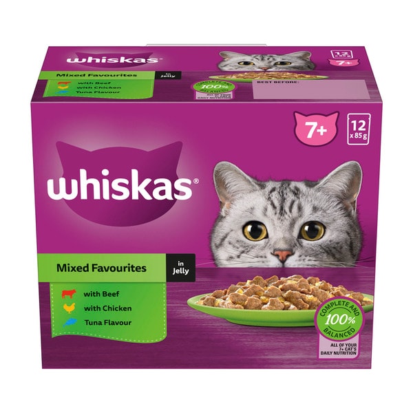 Whiskas Favourites 7+ Years Mixed In Jelly Cat Food 12x85g | 12 pack