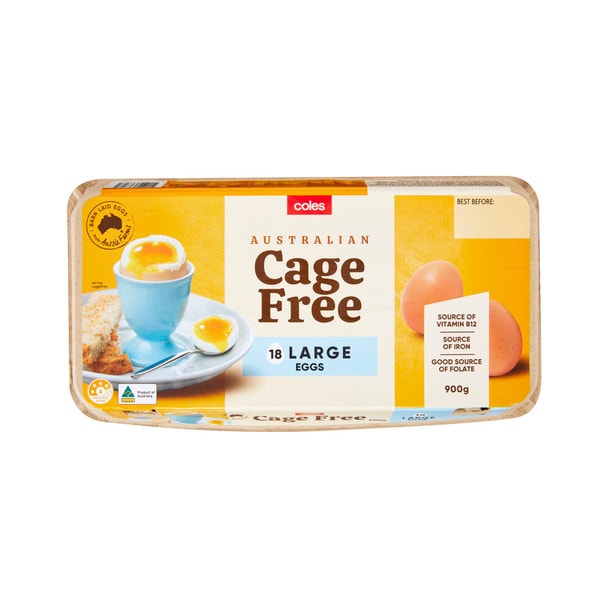 Coles Cage Free Eggs 18 Pack | 900g