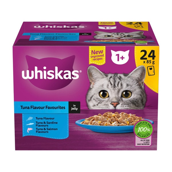 Whiskas 1+ Tuna Favourites In Jelly Cat Food 24x85g | 24 pack