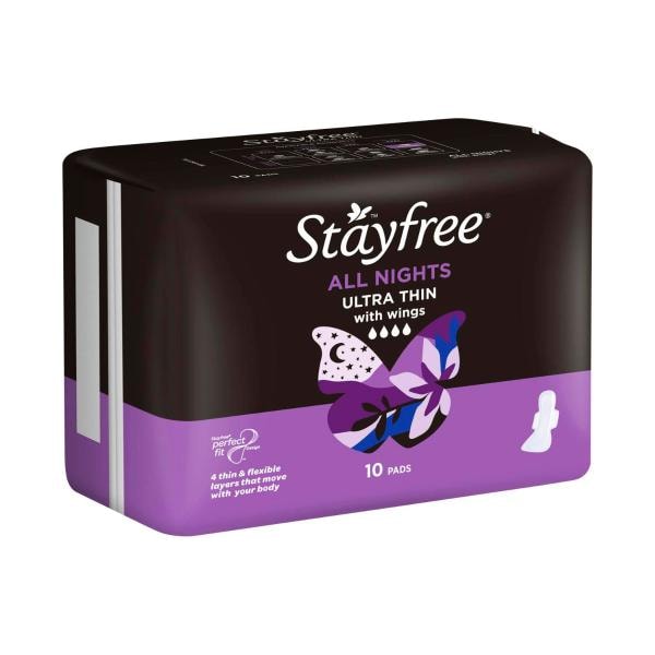 Stayfree Ultra Thin All Nights Pads With Wings | 10 pack