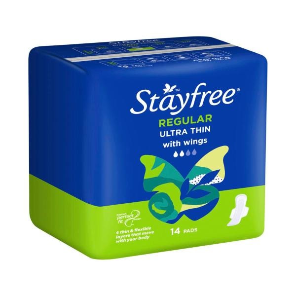 Stayfree Ultra Thin Regular Pads With Wings | 14 pack