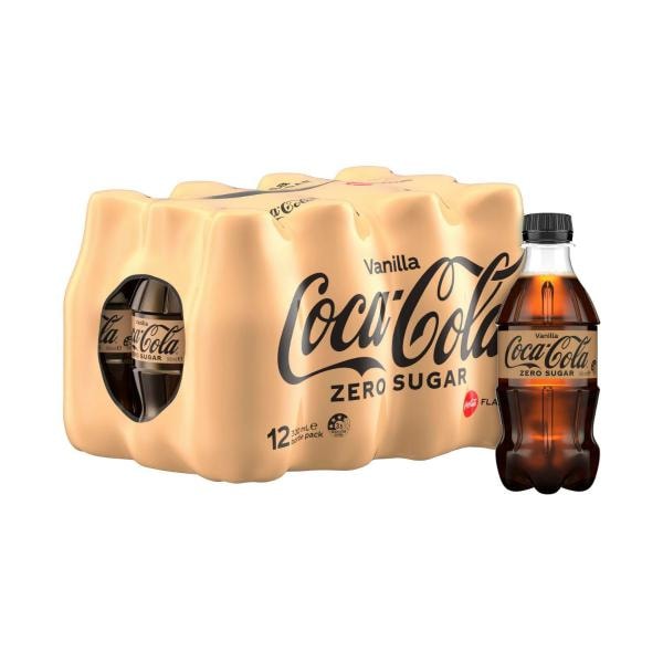 Coca-Cola Zero Sugar Vanilla Soft Drink Multipack Bottles 12x300mL | 12 pack