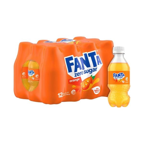 Fanta Orange Zero Sugar Soft Drink 12x300mL | 12 Pack