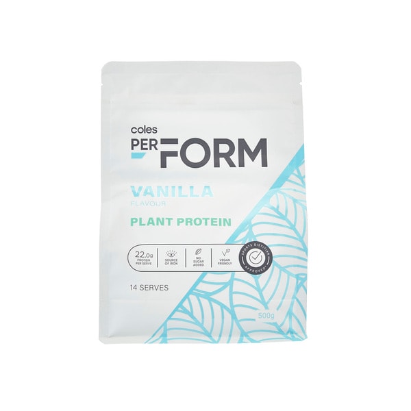 Coles Perform Plant Protein Powder Vanilla | 500g