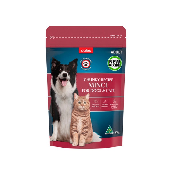 Coles Chunky Recipe Chilled Fresh Dog & Cat Food Mince | 800g