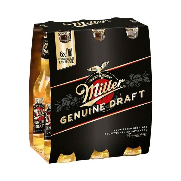Miller Genuine Draft Bottle 330mL | 6 Pack