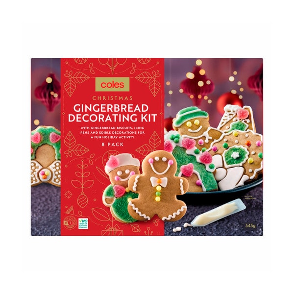 Coles Festive Gingerbread Decorating Kit 8 pack | 343g
