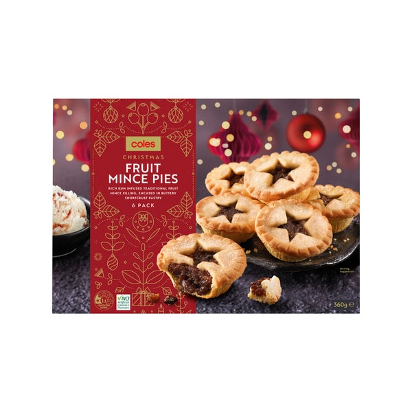 Coles Festive Fruit Mince Pies 6 pack | 360g