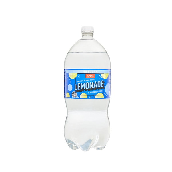 Coles No Sugar Soft Drink Lemonade | 2L