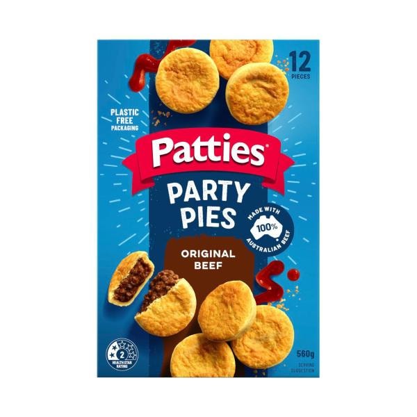 Patties Frozen Party Classic Beef Pies 12 pack | 560g