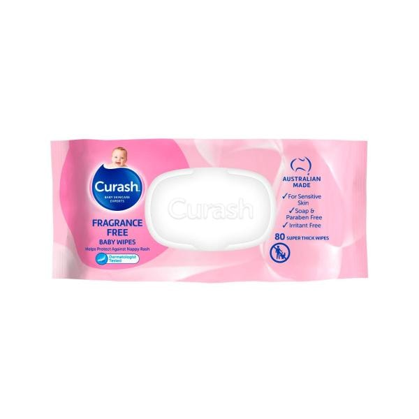 Curash Baby care Fragrance Free 80 Baby Wipes | 1 pack