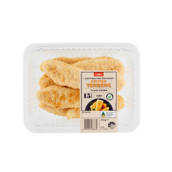 Coles RSPCA Approved Chicken Breast Tenders Plain Crumb | 400g