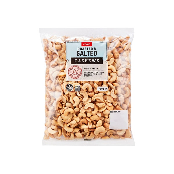 Coles Roasted & Salted Cashews | 750g