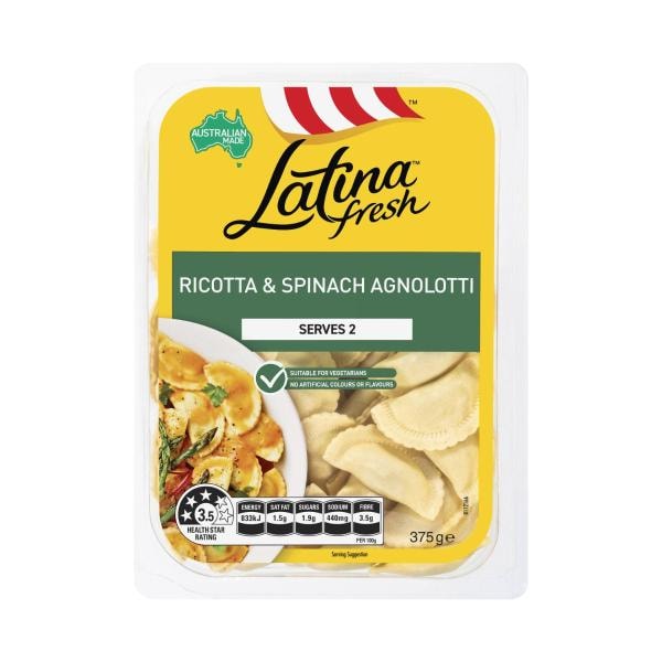 Latina Fresh Ricotta & Spinach Agnolotti | 375g